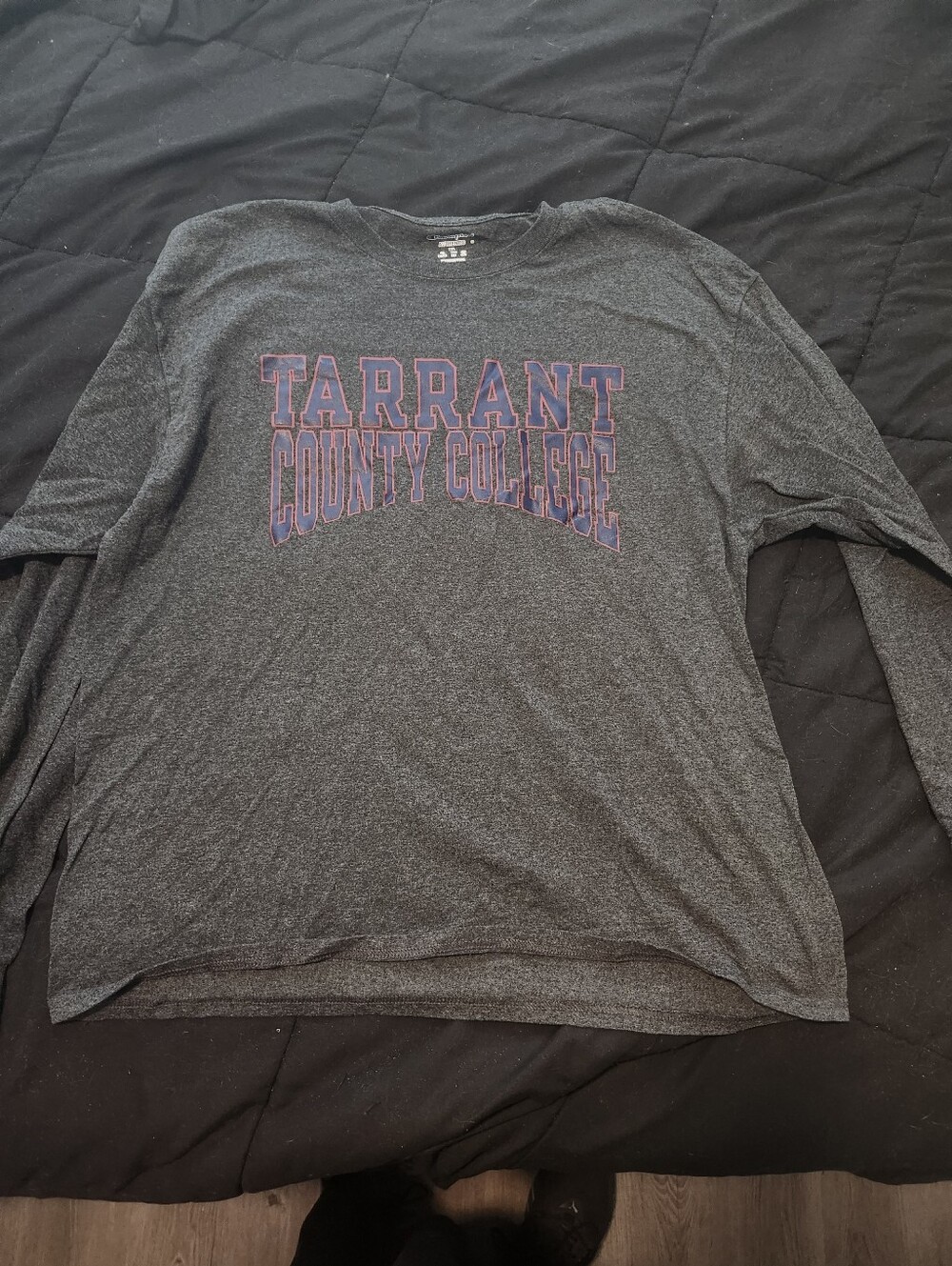 Mens CHAMPION GRAY Tarrant County College Basic Long Sleeve T Shirt